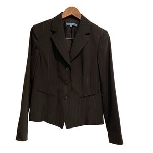 Antonio Melani Brown Pinstripe Suit Blazer Jacket